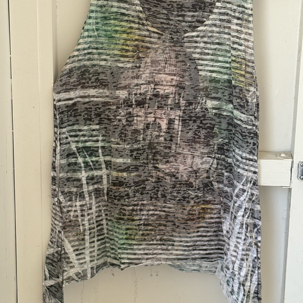 Striped tank with Abstract Print